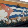 Un drapeau de Cuba avec l'héroine cubaine Celia Sanchez