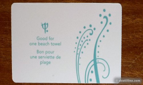 Coupon pour les serviettes de plage (à remttre lors du check-out)