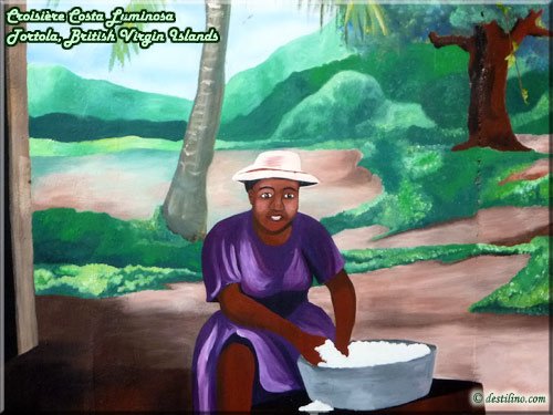 Peinture murale relatant l'histoire de Tortola