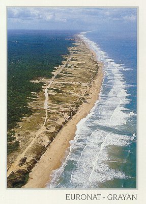 Vue aérienne de la plage (carte postale) 