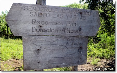Début du circuit du « Sendero Ecoturistico Salto Las Yaguas »