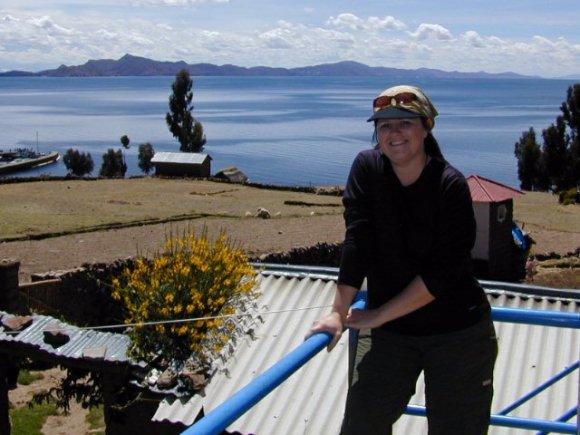 Lac Titicaca vue du balcon de la maison de nos hôtes 