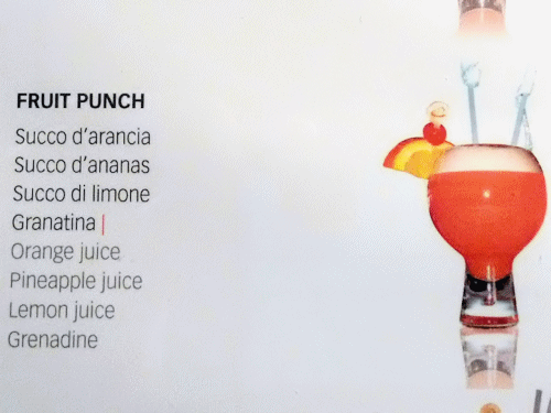 Cocktails inclus dans le forfait