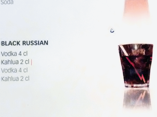 Cocktails inclus dans le forfait