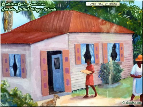 Peinture murale relatant l'histoire de Tortola
