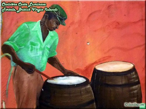 Peinture murale relatant l'histoire de Tortola