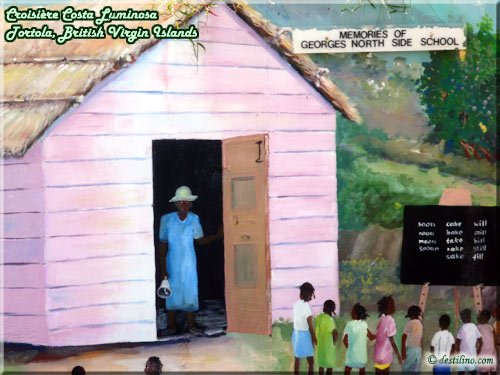Peinture murale relatant l'histoire de Tortola