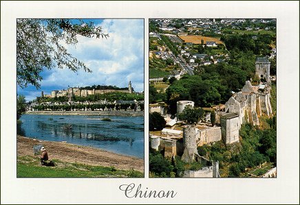 Ville de Chinon et son chateau (carte postale)
