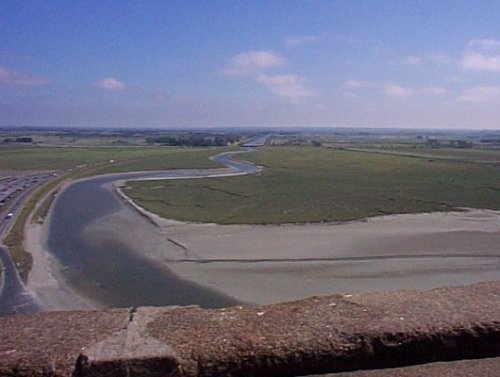 Vue (côté ouest) du haut du Mont St-Michel 