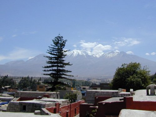 Volcan vue de l'Église du couvent 